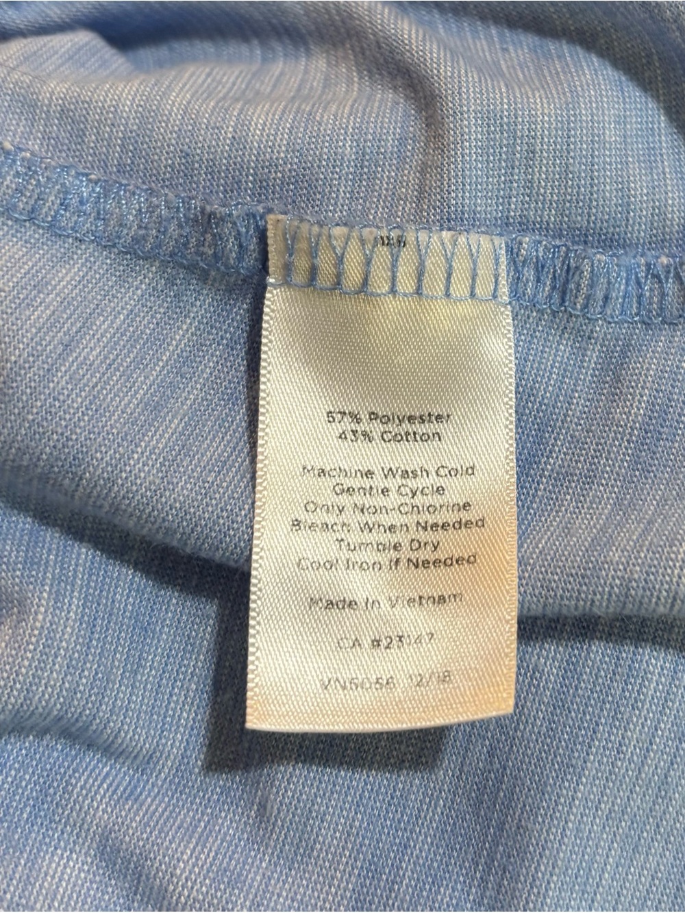 Talbots Sky Blue Short Sleeve Tee with Tie-Sleeve Detail - Picture 5 of 6